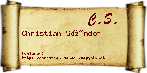 Christian Sándor névjegykártya